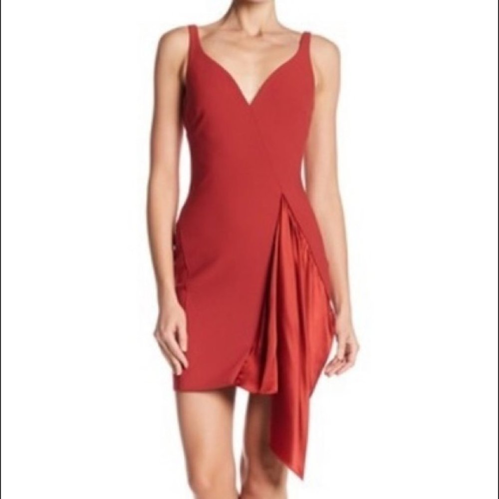 Cinq a Sept Rust Redwood Silk Cocktail SZ 2 $398